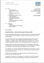 Industrial action – Week commencing 6 February 2023